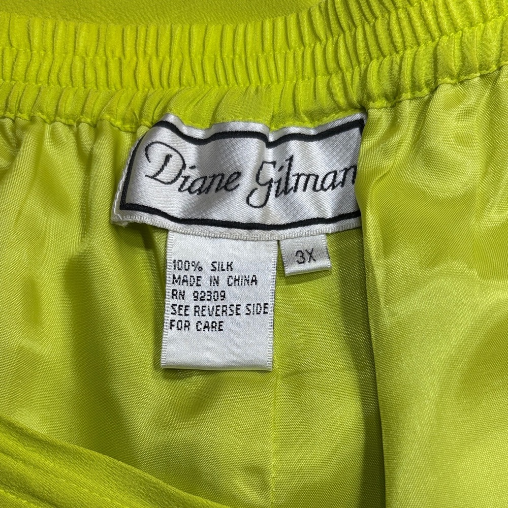 Diane Gilman Vintage 100% Silk Tiger Lily 2 Piece Pant Suit Set 3X - Picture 12 of 16